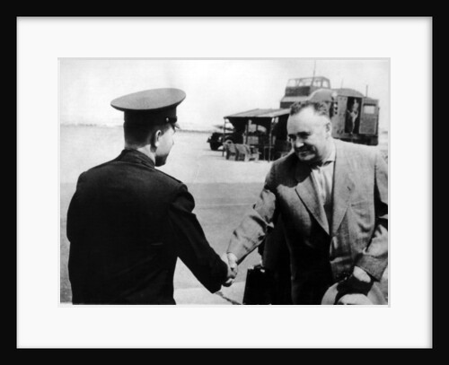 Russian cosmonaut Yuri Gagarin and rocket engineer Sergey Korolyov, 1961 by Unknown