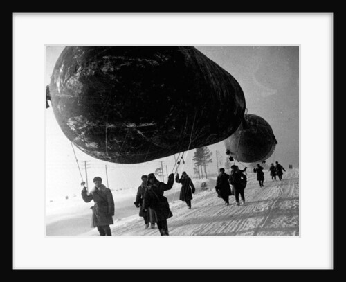 Barrage balloons near Moscow, USSR, World War II, 1941 by Unknown