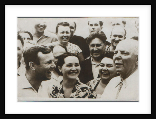 Russian cosmonaut Yuri Gagarin with his wife, 1962 by Unknown