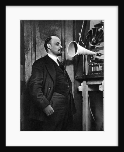 Russian Bolshevik leader Vladimir Lenin at a radio recording in the Kremlin, Moscow, Russia, 1919 by Unknown