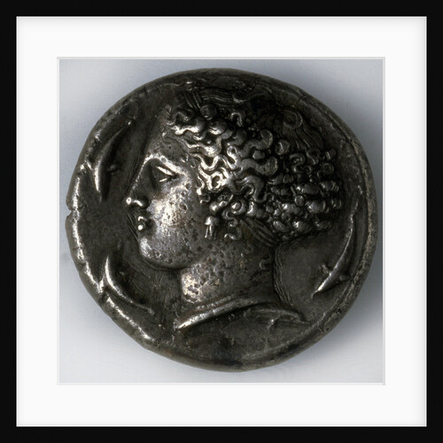 Silver tetradrachma from Syracuse (obverse: a goddess with dolphins), 5th-4th century BC by Unknown