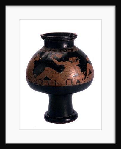 Red-figure psykter (wine cooler) with a symposium scene, Ancient Greek, c505-c500 BC by Euphronios