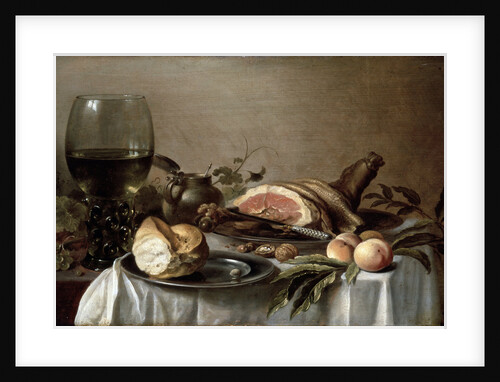 Breakfast with Ham, 1647. by Pieter Claesz