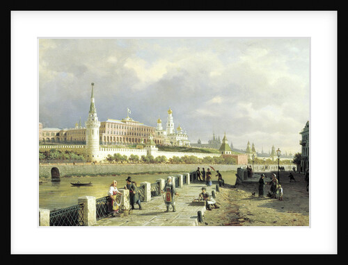 View of the Kremlin from the Sophia Embankment in Moscow, 1879. by Pyotr Petrovich Vereshchagin