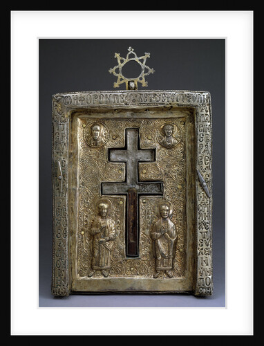 Gilded silver staurothek (Cross reliquary), Byzantine, 12th century by Byzantine Master