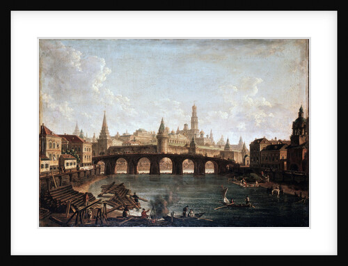 View from the Moscow Kremlin and the Bolshoy Kamenny Bridge (Greater Stone Bridge), 1810s by Fyodor Yakovlevich Alexeev