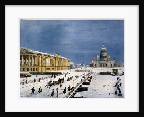 St Isaacs Cathedral and Senate Square, St Petersburg, Russia, 1840s by Louis-Pierre-Alphonse Bichebois