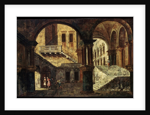 Courtyard with a Staircase, 1730s by Michele Marieschi