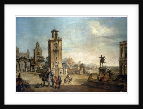 View of a Town, 18th century. by Francesco Battaglioli