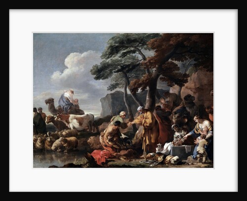 Jacob burying the strange gods under the oak by Shechem, 17th century by Sébastien Bourdon