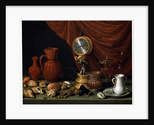 Still Life with a Clock, 1652. by Antonio Pereda y Salgado