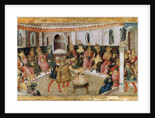 The Assassination of Julius Caesar, 15th century. by Apollonio di Giovanni di Tommaso