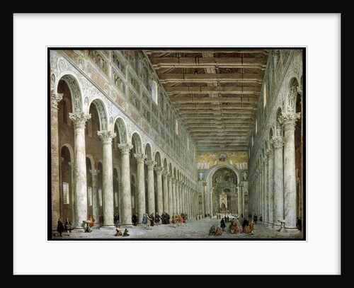 Interior of the Basilica of St Paul Outside the Walls in Rome, c1750 by Giovanni Paolo Panini