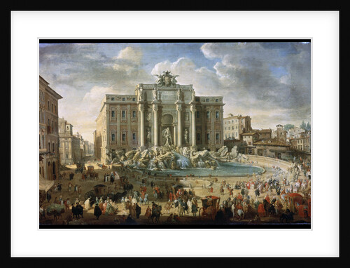The Trevi Fountain in Rome (Pope Benidict XIV Visits the Trevi Fountain in Rome), 18th century by Giovanni Paolo Panini