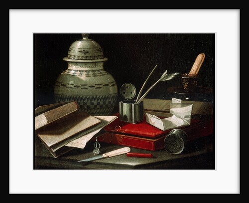 Still Life with Writing Implements, late 17th or early 18th century by Cristoforo Monari