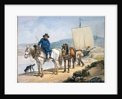 A Horse And Cart at the River, 1817. by Johann Adam Klein