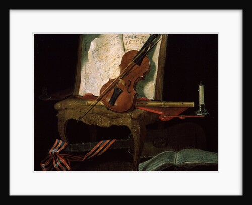 Still Life with a Violin, 19th century by Pierre Justin Ouvrie