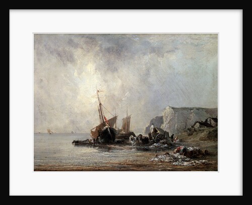 Boats at the Normandy Shore, 1823. by Richard Parkes Bonington