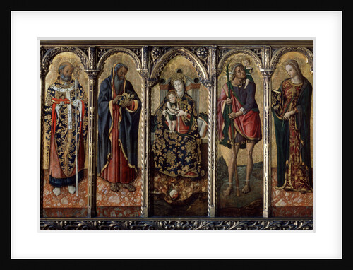 Madonna and Child with Saints (polyptych, five separate panels), c1480 by Vittore Crivelli