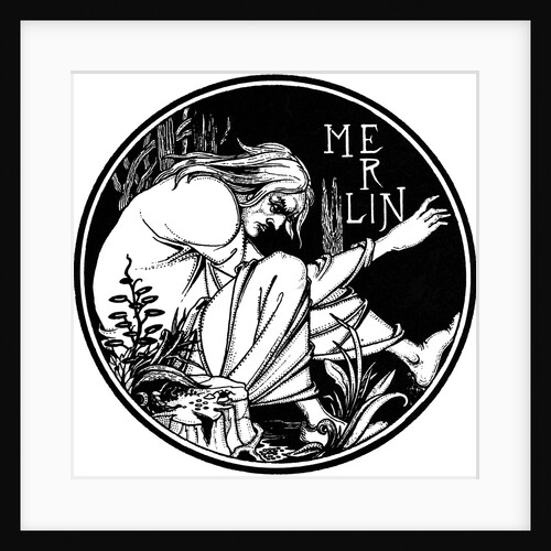 Merlin. Illustration to the book Le Morte dArthur by Sir Thomas Malory, 1893-1894 by Anonymous