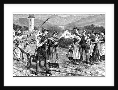 Wedding ploughing ceremony in Styria, 1890 by Anonymous