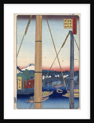 The Harbor Shrine and Inari Bridge at Teppozu, by Anonymous