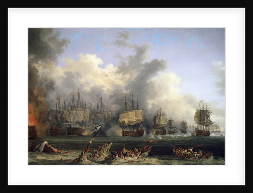 The Sinking of the Russian Battleship St. Evstafius in the naval Battle of Chesma, 1771 by Anonymous