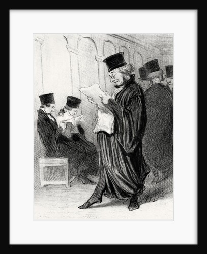 Lawyer Chabotard while reading in a legal journal a eulogy on himself, 1846 by Anonymous