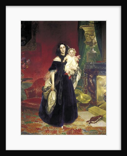 Maria Arkadyevna (Stolypina) Beck with her Daughter, 1840 by Anonymous