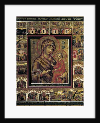 The Virgin of Tikhvin with Border Scenes, first quarter of 19th century by Anonymous
