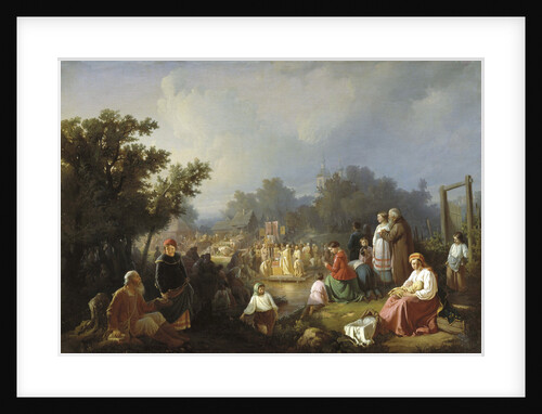 The Blessing of Waters in a country village, 1858 by Anonymous