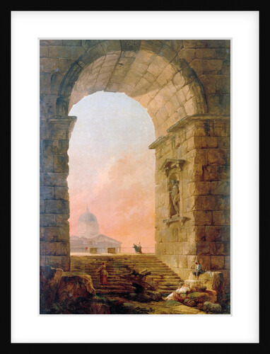 Landscape with an Arch and the St. Peters Basilica in Rome, 1773 by Anonymous