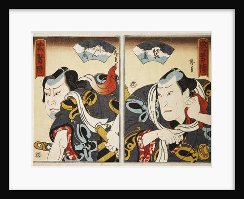 The Actor Jitsukawa Ensaburo and an Unknown Actor (Diptych), 1847 by Anonymous