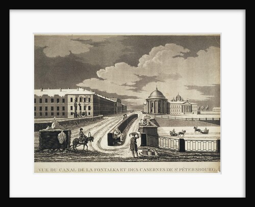 View of Izmailovsky Bridge and Barracks across the Fontanka River, late 18th century by Anonymous