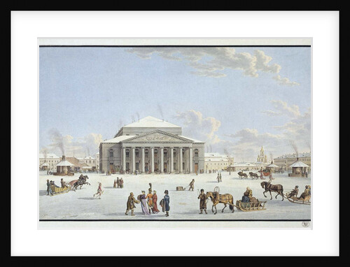 View of the Bolshoi Theatre in St Petersburg, early 19th century by Anonymous