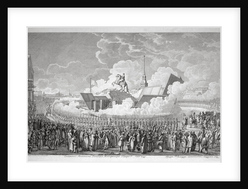 Opening of the equestrian statue of Peter the Great on Senate Square St. Petersburg in 1782 by Anonymous
