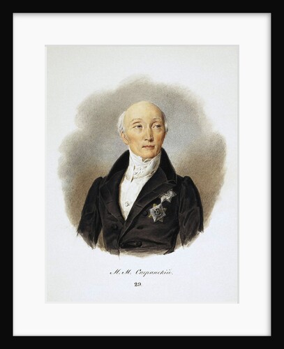 Portrait of the Secretary of State and reformers Count Michail Speransky,, 1839 by Anonymous