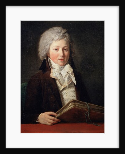 Portrait of a Young Man holding a Folder with Drawings, 1791. by Francois-Andre Vincent