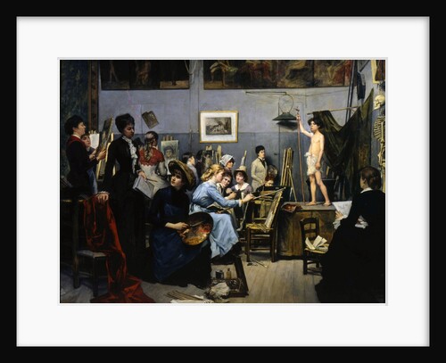 The Studio by Académie Julian, 1881. by Maria Konstantinowka Bashkirtseff
