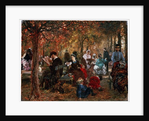 In the Jardin de Luxembourg (A reminiscence of the Jardin de Luxembourg), 1876. by Adolph Menzel
