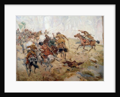 Capturing of the Aul Akhtulga, late 19th or early 20th century by Franz Roubaud