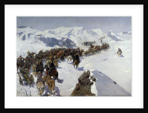 Count Argutinsky Crossing the Caucasian Range, 1892 by Franz Roubaud