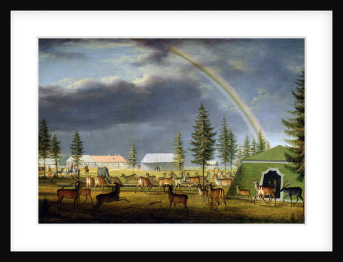 The Menagerie in the Gatchina Palace Park, 1792. by Johann Jakob Mettenleiter