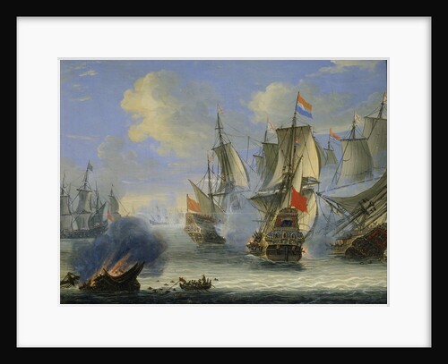 A Sea Battle, late 17th or 18th century. by Adam Silo