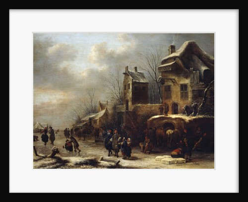Skating Rink on a River, 1665 by Klaes Molenaer