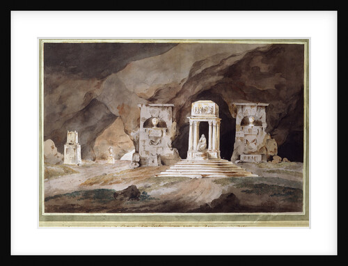 Old cemetery. Stage design for a theatre play, 1790. by Henry Hudfield