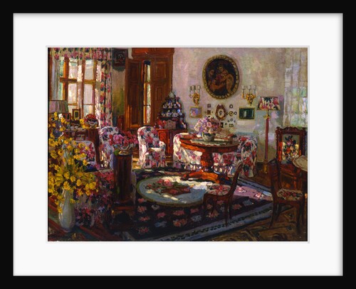 Interior in the Manor House Brasovo, 1912. by Stanislav Julianovic Zukovskij