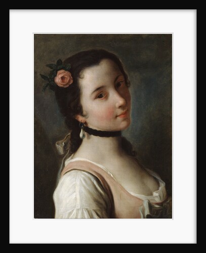 A Girl with a Rose, mid 18th century by Pietro Rotari
