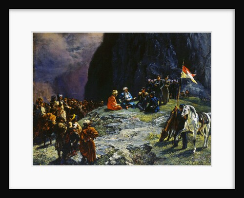 The Meeting of General Klüke von Klügenau and Imam Shamil in 1837, 1849. by Grigory Gagarin