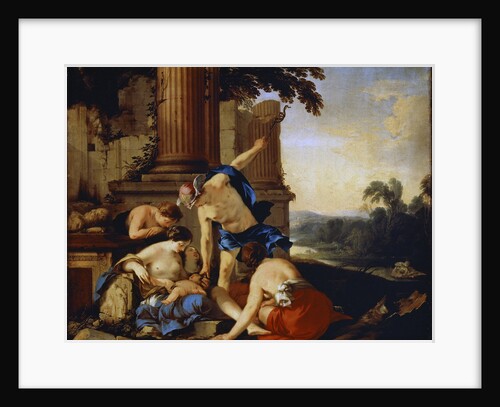 Mercury Giving the Child Bacchus to the Nymphs of Nysa, 1638. by Laurent de la Hyre
